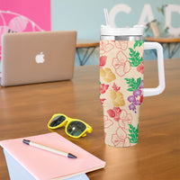 Colorful Aloha Hawaii Hibiscus Orchid Seamless Tumbler With Handle