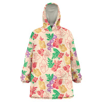 Colorful Aloha Hawaii Hibiscus Orchid Seamless Wearable Blanket Hoodie