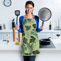 Vesuvian Green Aloha Hawaii Hibiscus Orchid Seamless Apron
