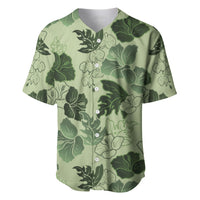 Vesuvian Green Aloha Hawaii Hibiscus Orchid Seamless Baseball Jersey