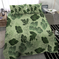 Vesuvian Green Aloha Hawaii Hibiscus Orchid Seamless Bedding Set