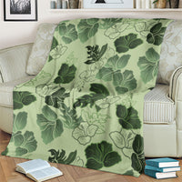 Vesuvian Green Aloha Hawaii Hibiscus Orchid Seamless Blanket