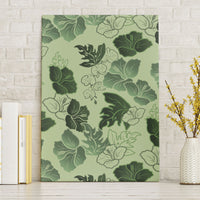 Vesuvian Green Aloha Hawaii Hibiscus Orchid Seamless Canvas Wall Art