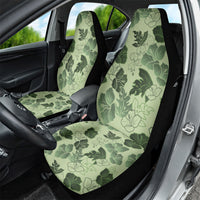Vesuvian Green Aloha Hawaii Hibiscus Orchid Seamless Car Seat Cover