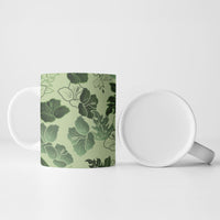 Vesuvian Green Aloha Hawaii Hibiscus Orchid Seamless Ceramic Mug