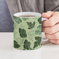 Vesuvian Green Aloha Hawaii Hibiscus Orchid Seamless Ceramic Mug