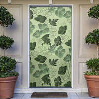 Vesuvian Green Aloha Hawaii Hibiscus Orchid Seamless Door Cover