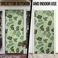 Vesuvian Green Aloha Hawaii Hibiscus Orchid Seamless Door Cover