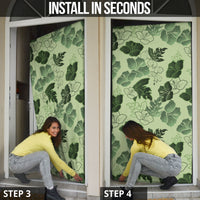 Vesuvian Green Aloha Hawaii Hibiscus Orchid Seamless Door Cover