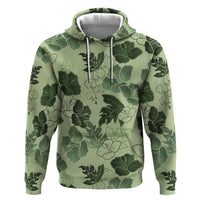 Vesuvian Green Aloha Hawaii Hibiscus Orchid Seamless Hoodie