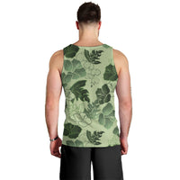 Vesuvian Green Aloha Hawaii Hibiscus Orchid Seamless Men Tank Top