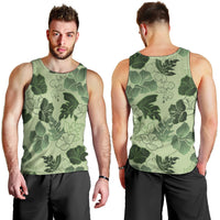 Vesuvian Green Aloha Hawaii Hibiscus Orchid Seamless Men Tank Top