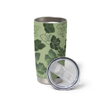 Vesuvian Green Aloha Hawaii Hibiscus Orchid Seamless Tumbler Cup
