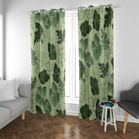 Vesuvian Green Aloha Hawaii Hibiscus Orchid Seamless Window Curtain