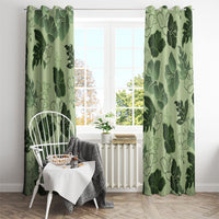 Vesuvian Green Aloha Hawaii Hibiscus Orchid Seamless Window Curtain