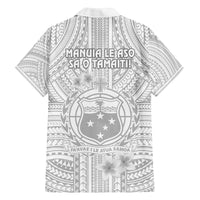 Samoa White Sunday Family Matching Off Shoulder Maxi Dress and Hawaiian Shirt Manuia le Aso Sa o Tamaiti Polynesian Plumeria LT14 - Polynesian Pride
