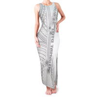 Samoa White Sunday Family Matching Tank Maxi Dress and Hawaiian Shirt Manuia le Aso Sa o Tamaiti Polynesian Plumeria LT14 Mom's Dress White - Polynesian Pride
