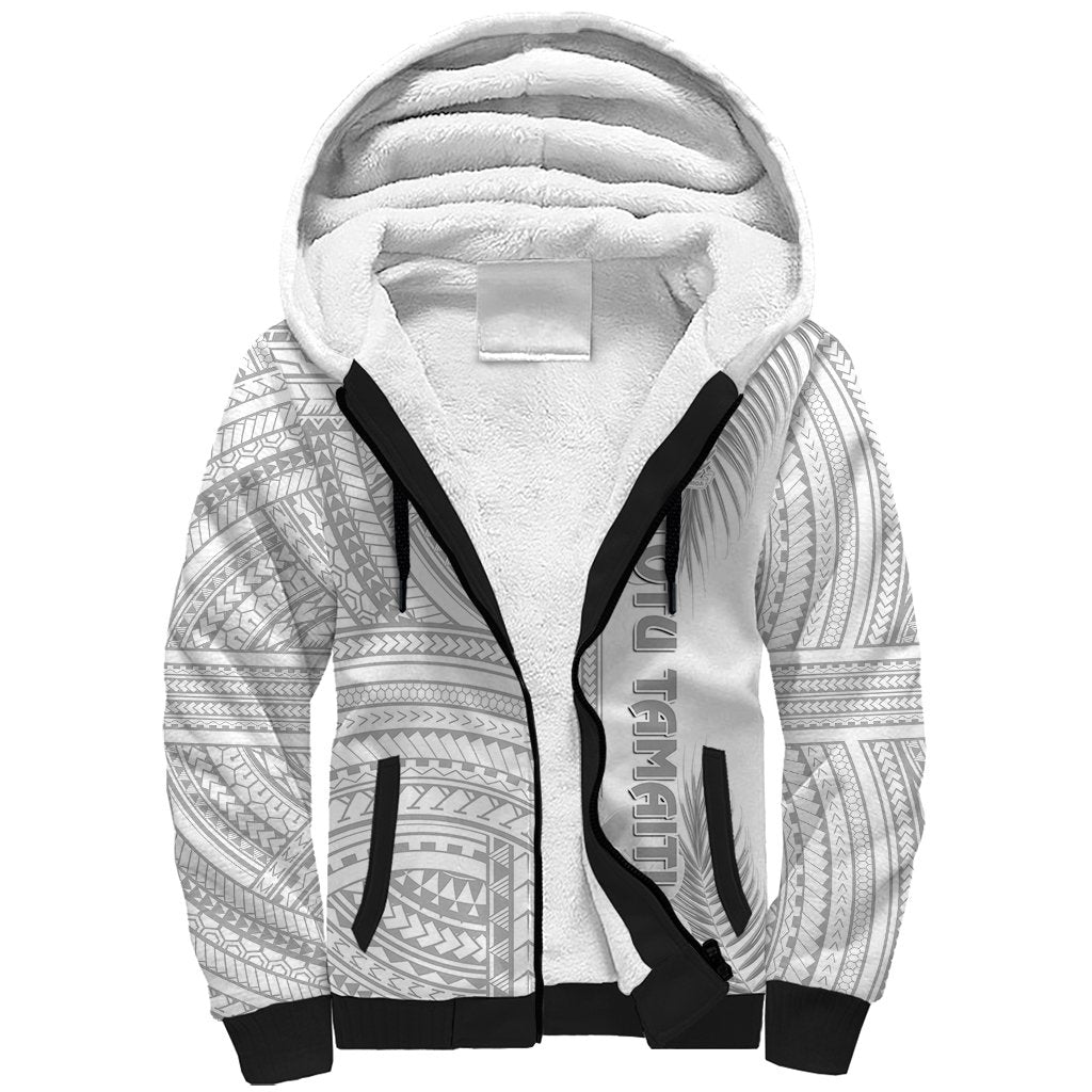 Samoa White Sunday Sherpa Hoodie Manuia le Aso Sa o Tamaiti Polynesian Plumeria LT14 Unisex White - Polynesian Pride