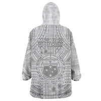 Samoa White Sunday Wearable Blanket Hoodie Manuia le Aso Sa o Tamaiti Polynesian Plumeria LT14 - Polynesian Pride