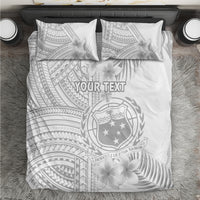 Personalised Samoa White Sunday Bedding Set Manuia le Aso Sa o Tamaiti Polynesian Plumeria LT14 White - Polynesian Pride