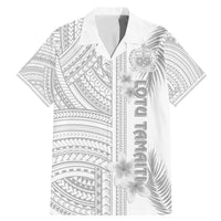 Personalised Samoa White Sunday Family Matching Mermaid Dress and Hawaiian Shirt Manuia le Aso Sa o Tamaiti Polynesian Plumeria LT14 Dad's Shirt - Short Sleeve White - Polynesian Pride