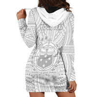 Personalised Samoa White Sunday Hoodie Dress Manuia le Aso Sa o Tamaiti Polynesian Plumeria LT14 - Polynesian Pride