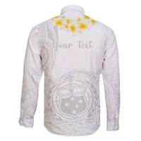 Personalised Samoa White Sunday Family Matching Short Sleeve Bodycon Dress and Hawaiian Shirt Lotu Tamaiti 2023 With Coat Of Arms LT14 - Polynesian Pride