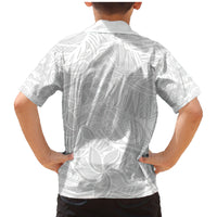 Polynesia White Sunday Family Matching Mermaid Dress and Hawaiian Shirt Polynesian Pattern With Tropical Flowers LT14 - Polynesian Pride