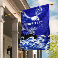 Personalised American Samoa Fautasi Race Garden Flag Eagle With Polynesian Pattern LT14 House Flag Blue - Polynesian Pride