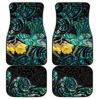 New Zealand Fantail Bird Car Mats Maori Piwakawaka Kowhai - Paua Shell Pattern LT14 - Polynesian Pride