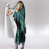 New Zealand Fantail Bird Hooded Blanket Maori Piwakawaka Kowhai - Paua Shell Pattern LT14 - Polynesian Pride