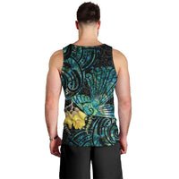 New Zealand Fantail Bird Men Tank Top Maori Piwakawaka Kowhai - Paua Shell Pattern LT14 - Polynesian Pride