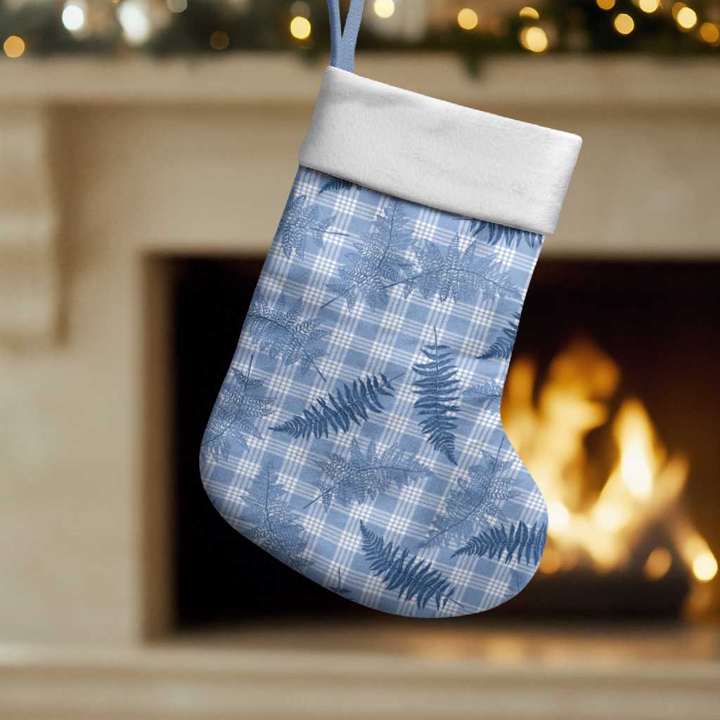 Blue Palaka Hawaii Palapalai Christmas Stocking Hawaiian Fern - Polynesian Pride