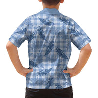 Blue Palaka Hawaii Palapalai Family Matching Mermaid Dress and Hawaiian Shirt Hawaiian Fern LT14 - Polynesian Pride