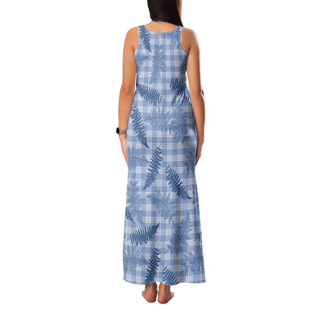 Blue Palaka Hawaii Palapalai Family Matching Tank Maxi Dress and Hawaiian Shirt Hawaiian Fern LT14 - Polynesian Pride