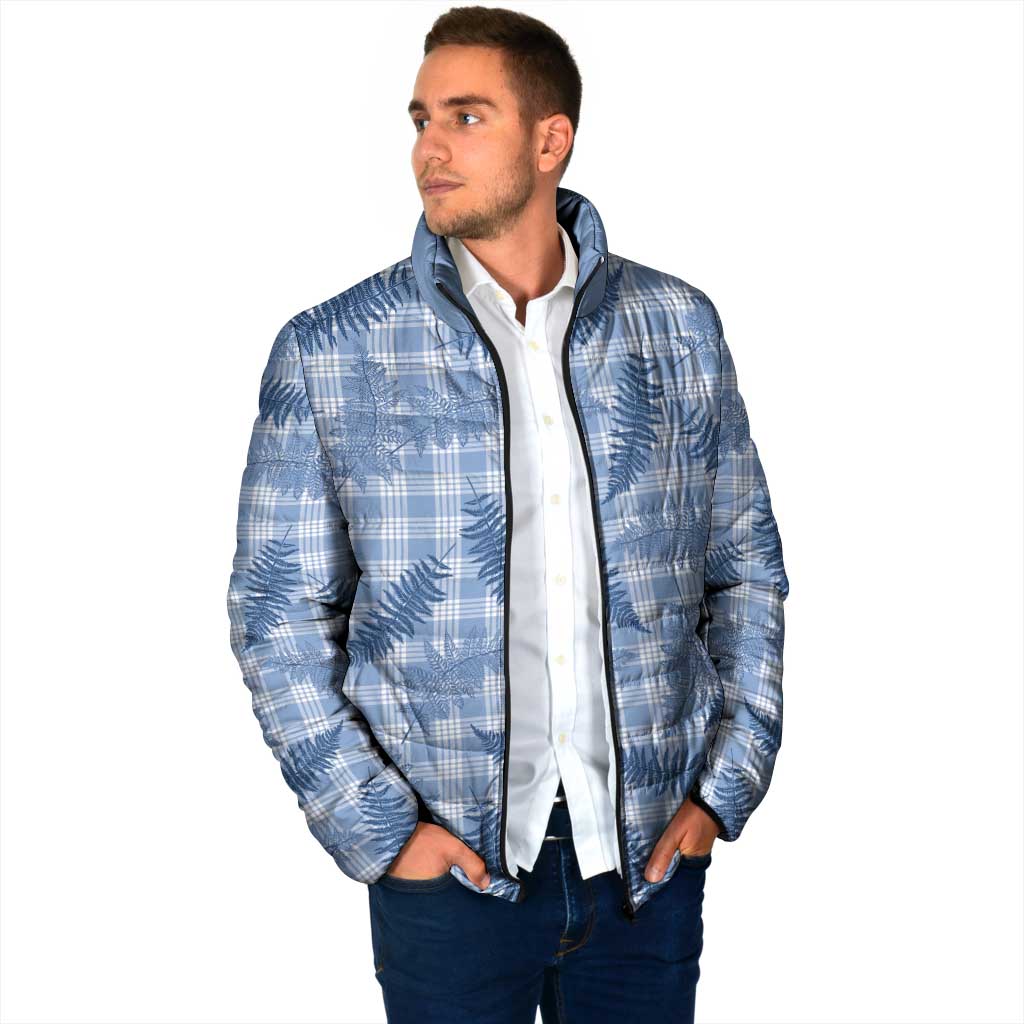Blue Palaka Hawaii Palapalai Padded Jacket Hawaiian Fern - Polynesian Pride