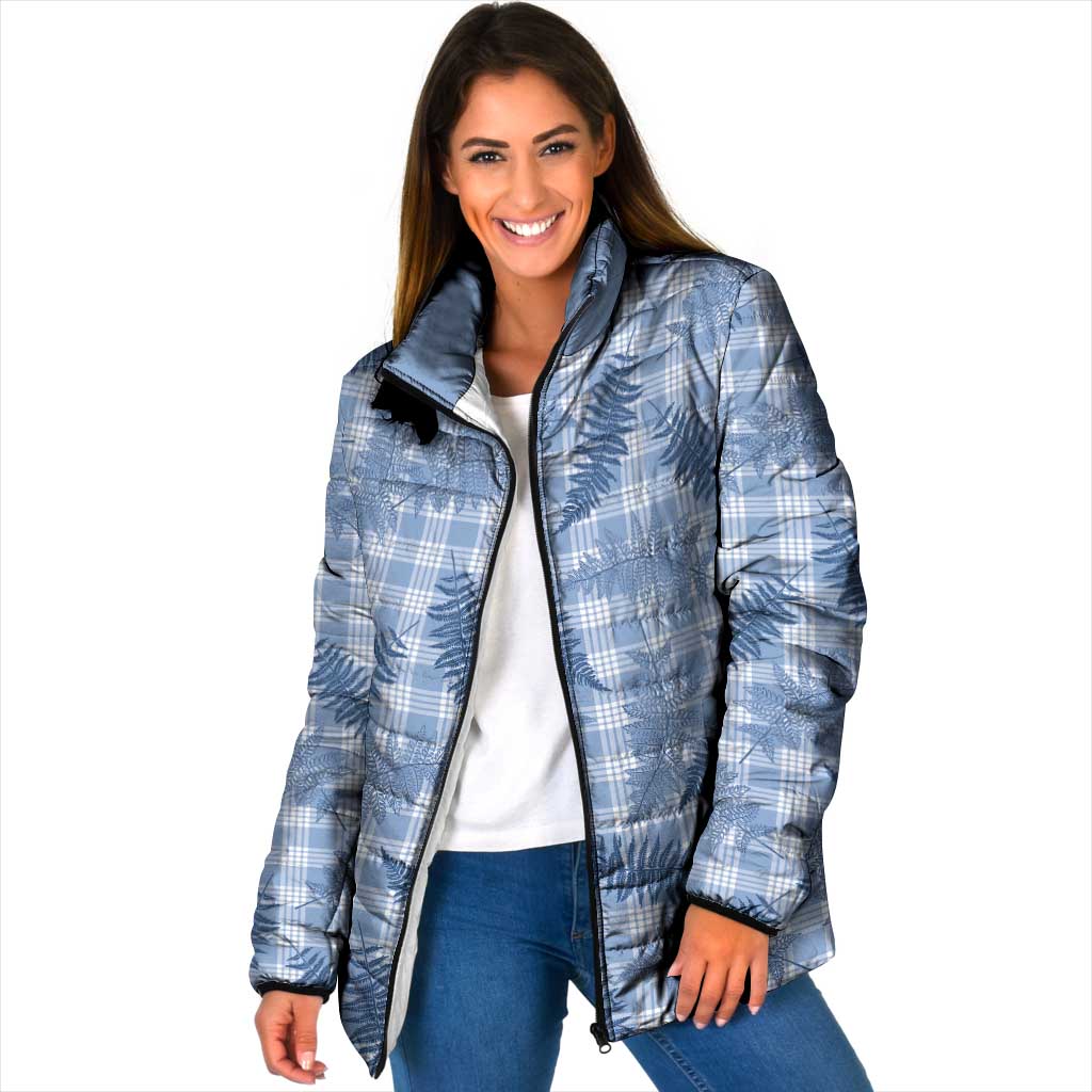 Blue Palaka Hawaii Palapalai Padded Jacket Hawaiian Fern - Polynesian Pride