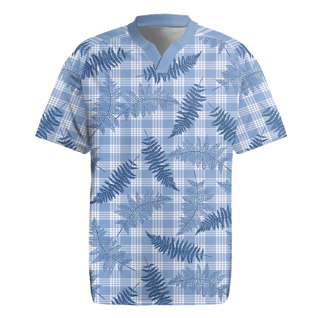 Blue Palaka Hawaii Palapalai Rugby Jersey Hawaiian Fern - Polynesian Pride