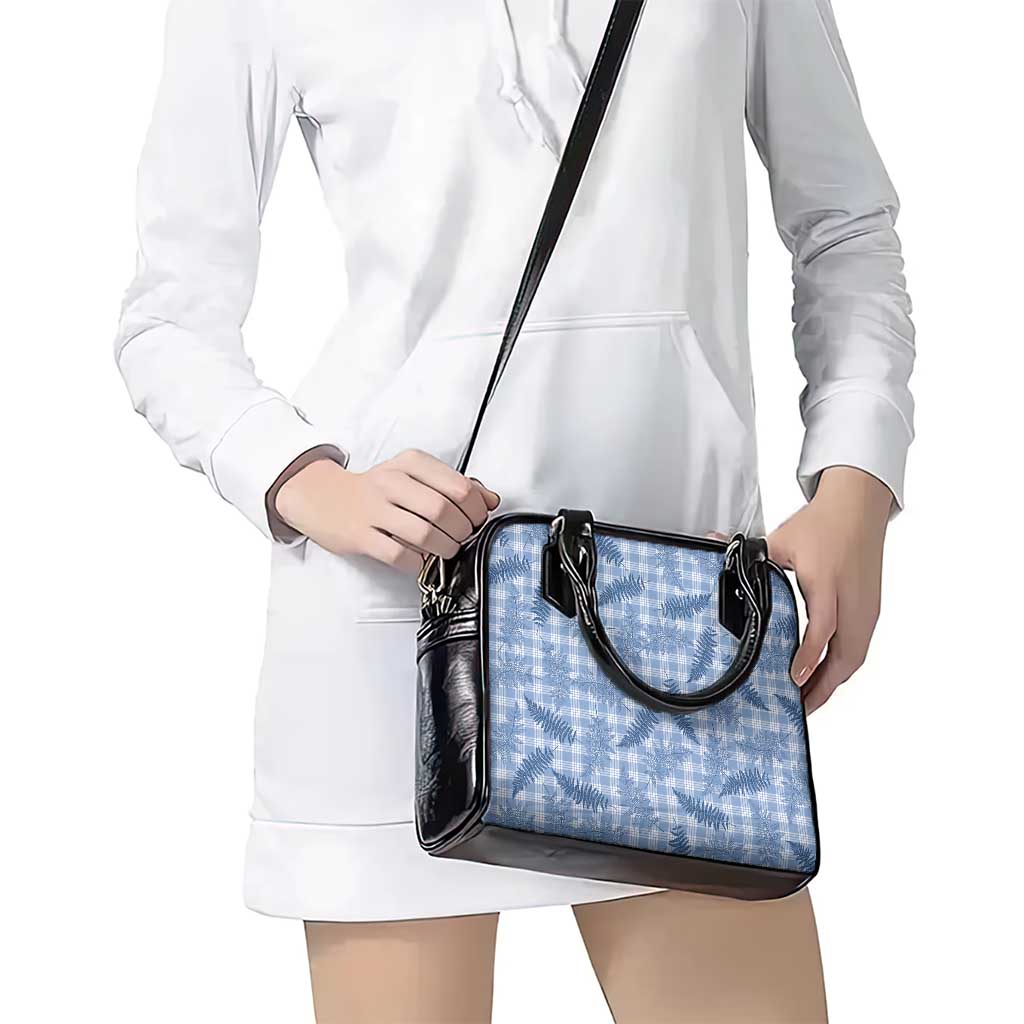 Blue Palaka Hawaii Palapalai Shoulder Handbag Hawaiian Fern - Polynesian Pride