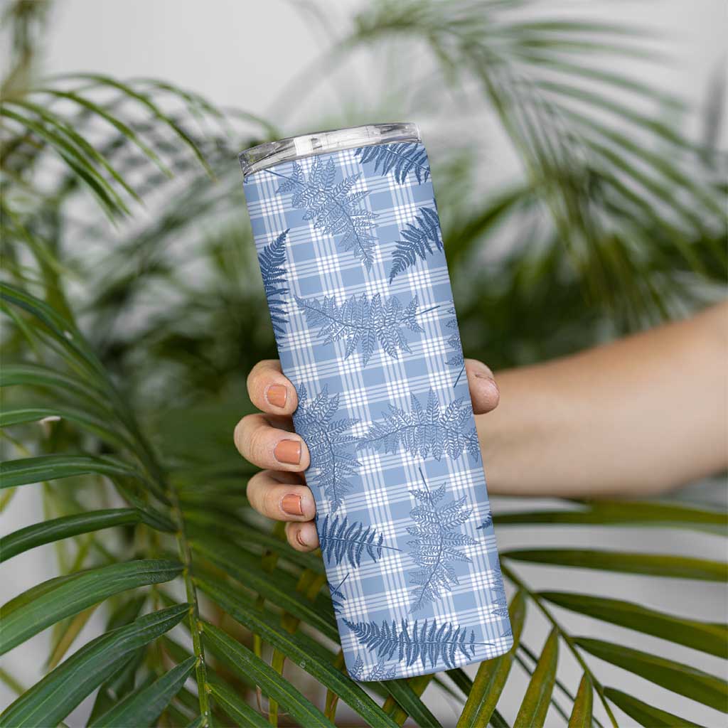 Blue Palaka Hawaii Palapalai Skinny Tumbler Hawaiian Fern LT14 - Polynesian Pride