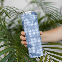 Blue Palaka Hawaii Palapalai Skinny Tumbler Hawaiian Fern LT14 - Polynesian Pride