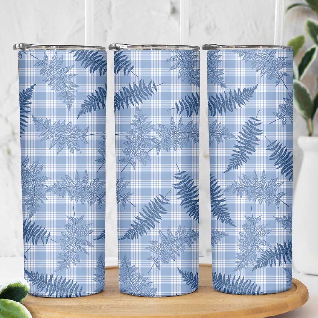 Blue Palaka Hawaii Palapalai Skinny Tumbler Hawaiian Fern LT14 - Polynesian Pride