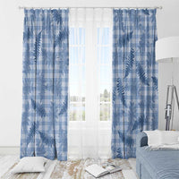 Blue Palaka Hawaii Palapalai Window Curtain Hawaiian Fern - Polynesian Pride