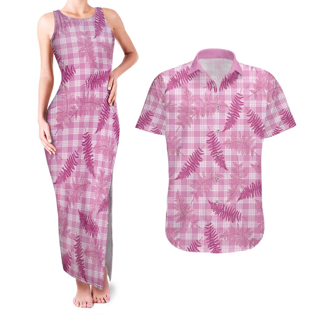 Purple Palaka Hawaii Palapalai Couples Matching Tank Maxi Dress and Hawaiian Shirt Hawaiian Fern LT14 Purple - Polynesian Pride
