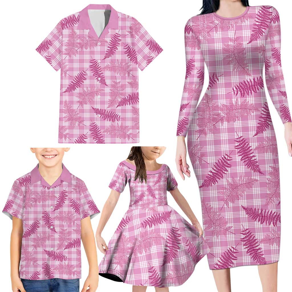 Purple Palaka Hawaii Palapalai Family Matching Long Sleeve Bodycon Dress and Hawaiian Shirt Hawaiian Fern LT14 - Polynesian Pride