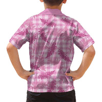 Purple Palaka Hawaii Palapalai Family Matching Off Shoulder Short Dress and Hawaiian Shirt Hawaiian Fern LT14 - Polynesian Pride