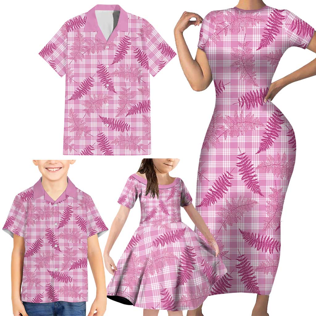 Purple Palaka Hawaii Palapalai Family Matching Short Sleeve Bodycon Dress and Hawaiian Shirt Hawaiian Fern LT14 - Polynesian Pride