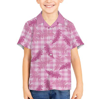 Purple Palaka Hawaii Palapalai Family Matching Summer Maxi Dress and Hawaiian Shirt Hawaiian Fern LT14 Son's Shirt Purple - Polynesian Pride