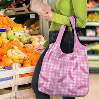 Purple Palaka Hawaii Palapalai Grocery Bag Hawaiian Fern - Polynesian Pride