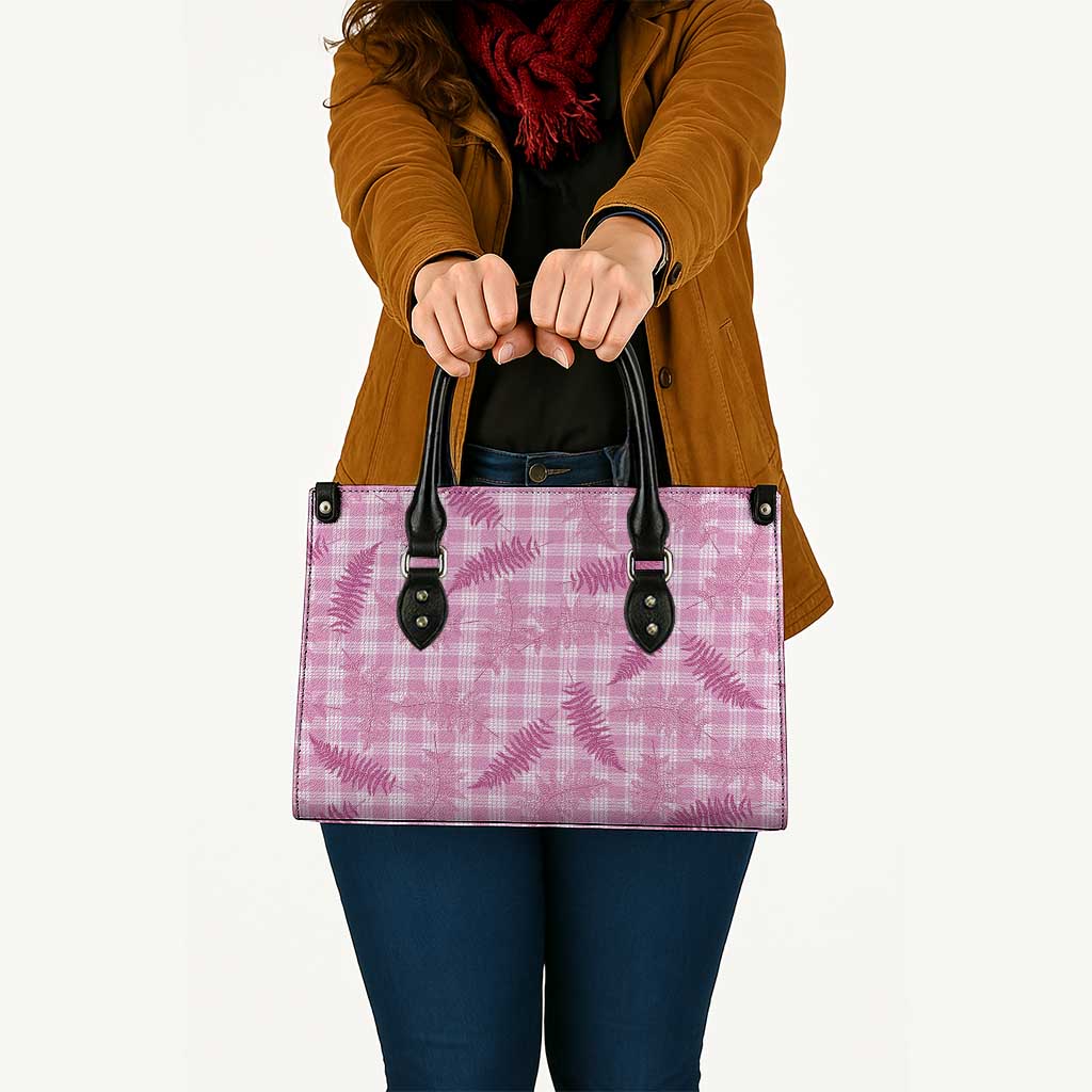 Purple Palaka Hawaii Palapalai Leather Bag Hawaiian Fern - Polynesian Pride